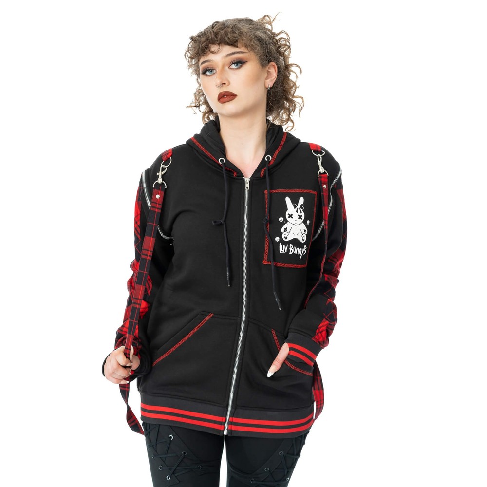 Luv Bunny's - Lb Cursed Bunny Zip hoodie - Black/Red